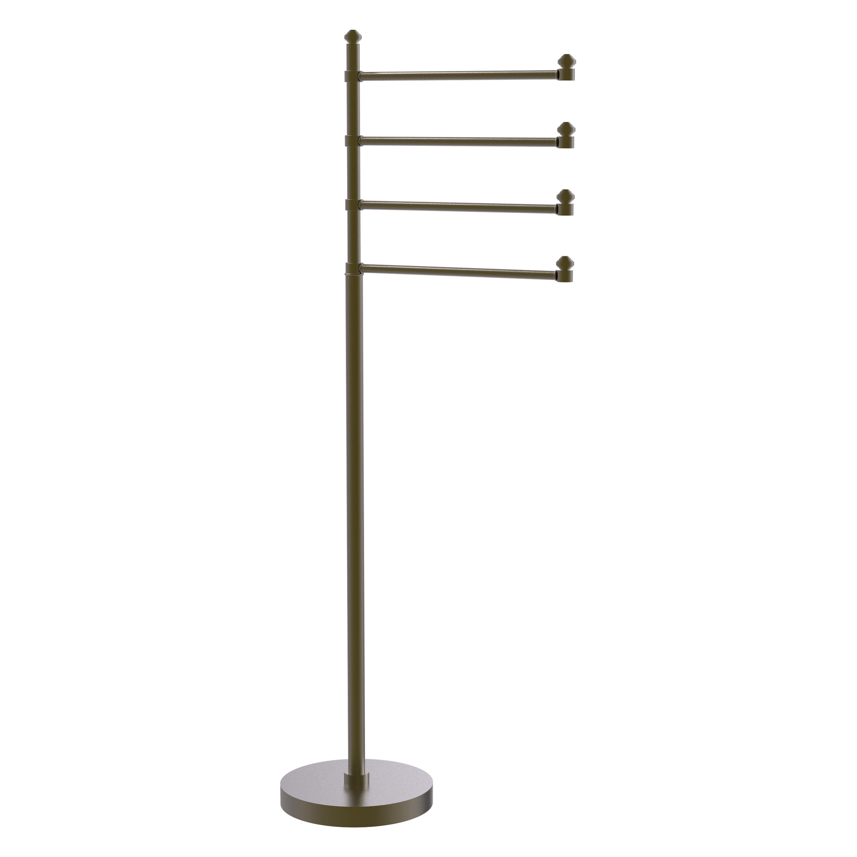 Allied Brass Soho Collection Free Standing 4 Pivoting Swing Arm Towel Stand in Antique Brass
