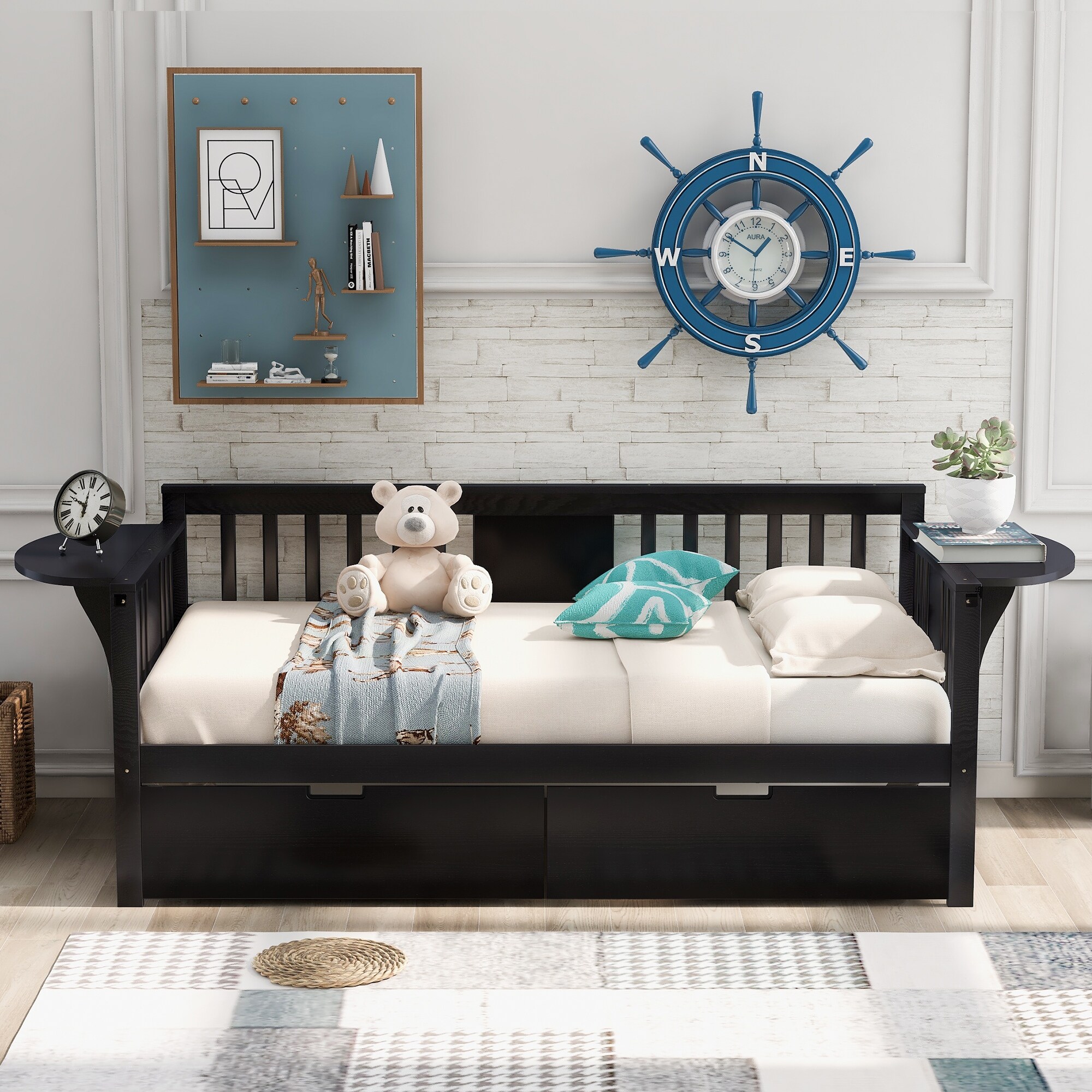 Wood twin new arrivals daybed with storage