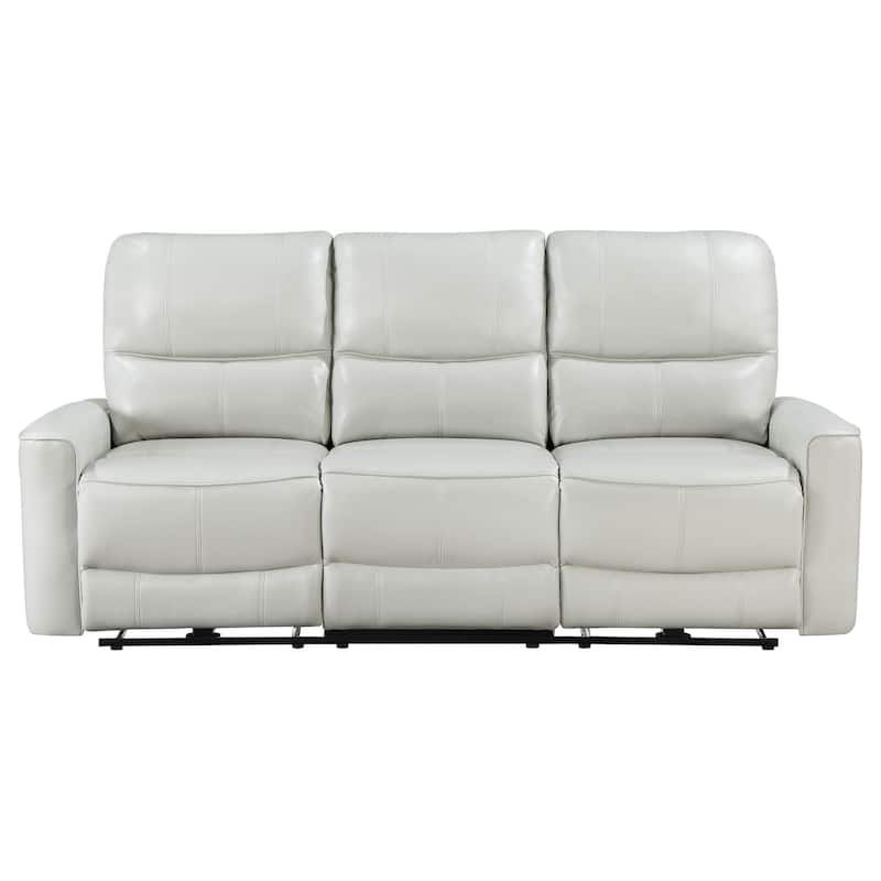 Lima Power Recliner Sofa, Ivory Faux Leather, USB Port, Cushions, 83 Inch
