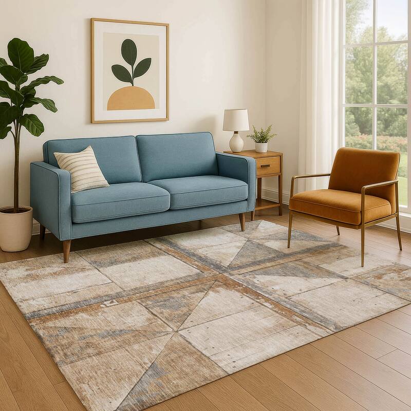 Premium Washable Super Soft Contemporary Geo Mayfield Rug