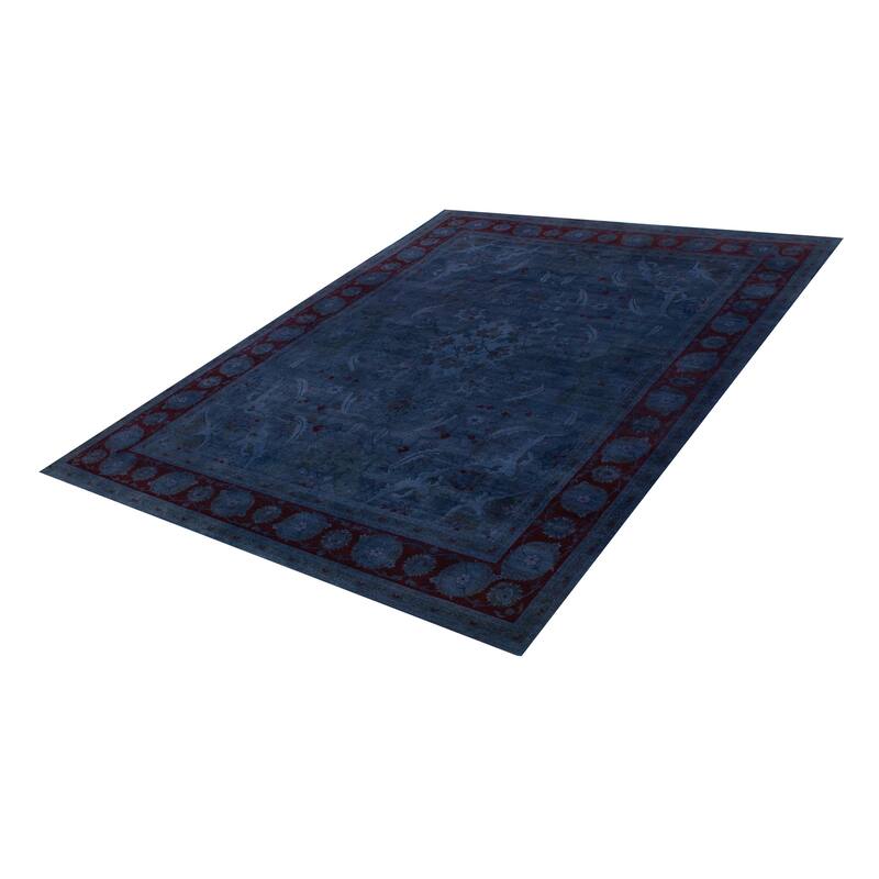 ECARPETGALLERY Hand-knotted Vibrance Navy Wool Rug - 9'0 x 11'9