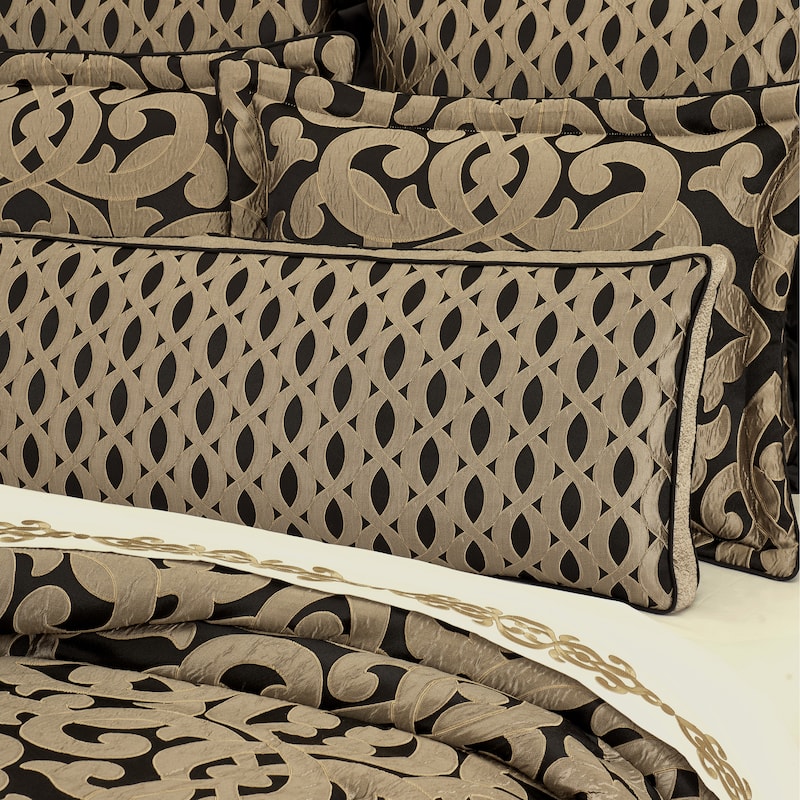La Boheme Onyx Bolster Decorative Throw Pillow - Polyester - Accent - Black