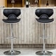 preview thumbnail 28 of 40, Masaccio Leatherette Airlift Adjustable Swivel Barstool (Set of 2) Black