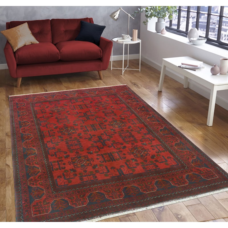 Khal Mohammadi Sabah Red/Navy Rug - 4'11" x 6'3"