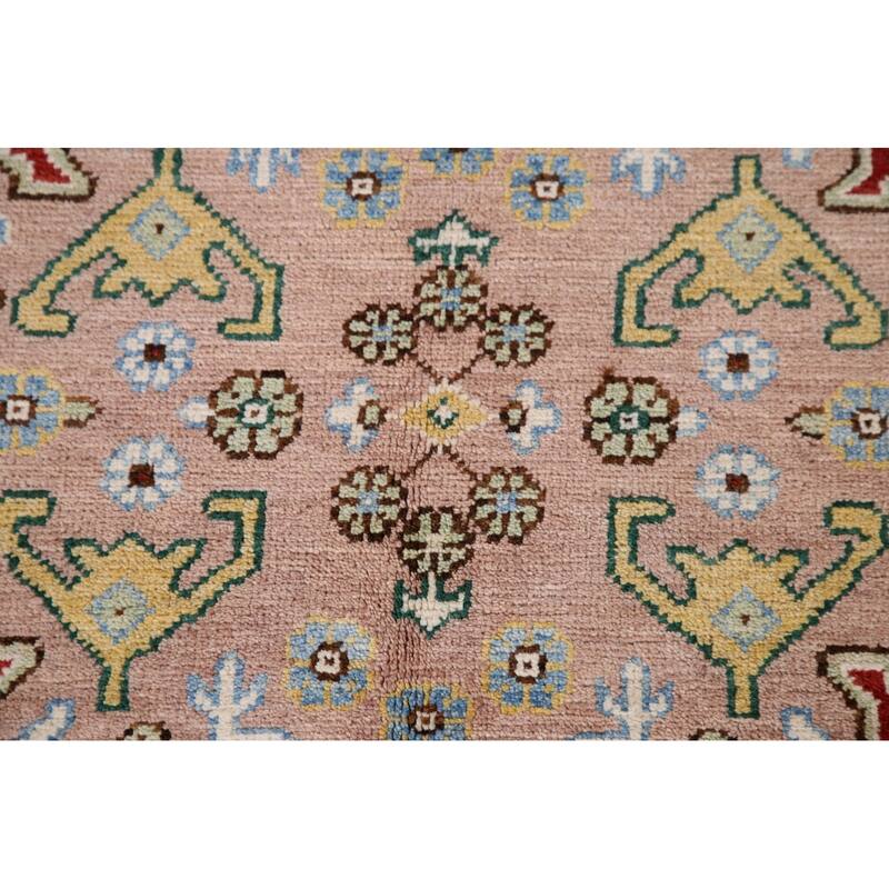 Geometric Turkish Oushak Area Rug Handmade Wool Carpet - 6'5"x 8'0"