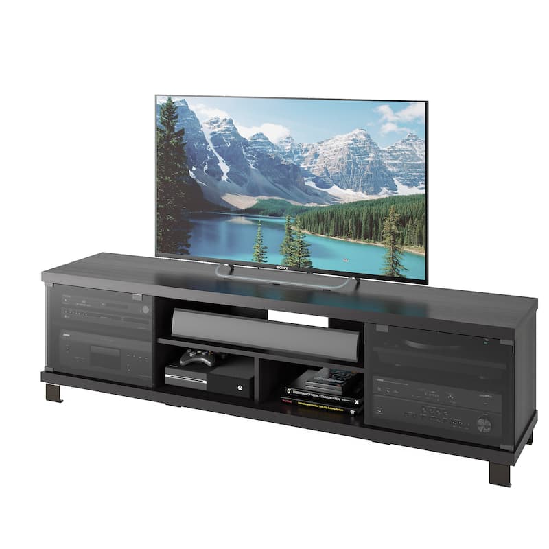Holland TV Bench with Glass Doors, for TVs up to 85"