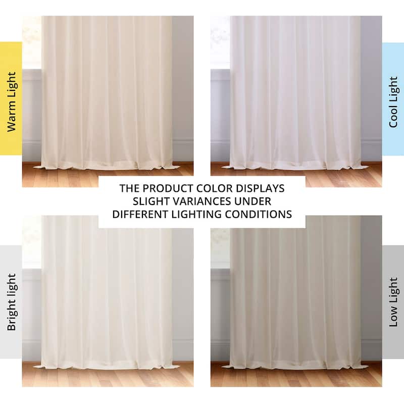 Exclusive Fabric Ruched Textured Faux Dupioni Silk Curtain (1 Panel)
