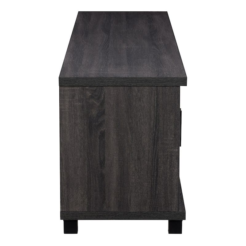 Fremont Grey TV Bench with Glass Doors, TVs up to 95"