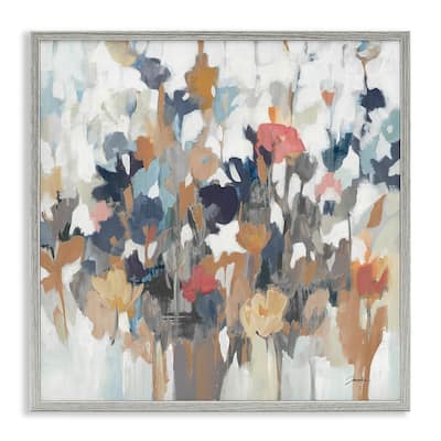 Stupell Modern Painterly Floral Arrangement Abstract Petals Framed Wall Art - Multi-Color