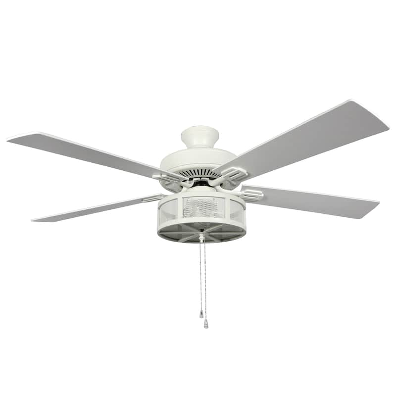 Copper Grove Uoleva 52-inch 5-blade Alabaster Mesh LED Ceiling Fan