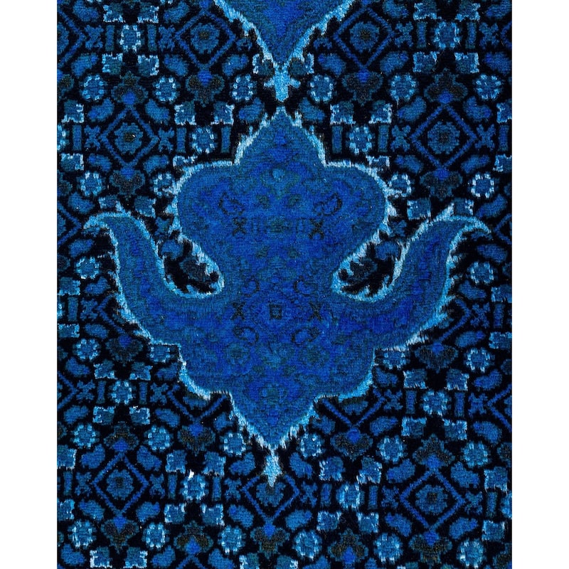 Fine Vibrance One-of-a-Kind Hand-Knotted Area Rug - Blue, 8' 2" x 10' 4" - 8' 2" x 10' 4"