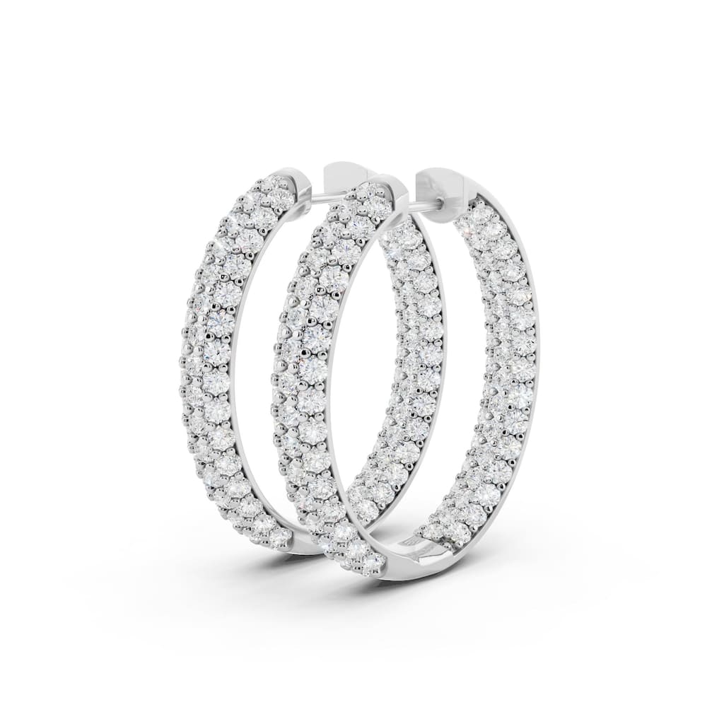 Vault Classic 5.00ct TW Natural Diamond Inside-Out Hoop Earrings (I VS2)