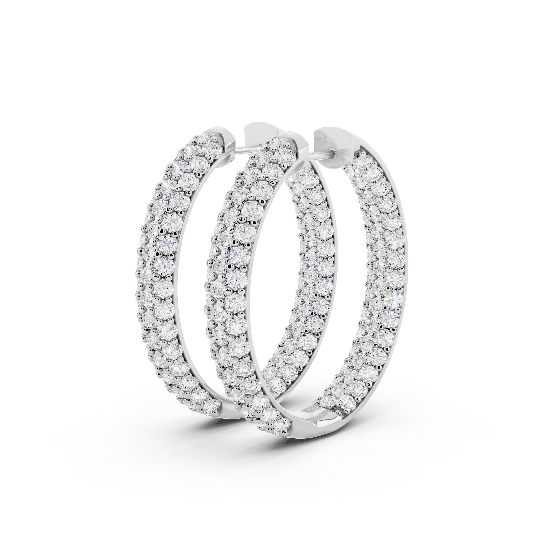 Vault Classics 5.00ct TW Natural Diamond Inside-Out Hoop Earrings (I VS2)
