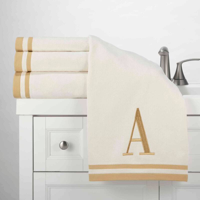 Avanti IVR/GLD Monogram 3-Piece Towel Set