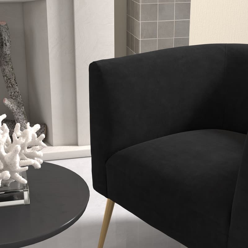 SEYNAR Mid-Century Modern Velvet Round Accent Chair for Living Room