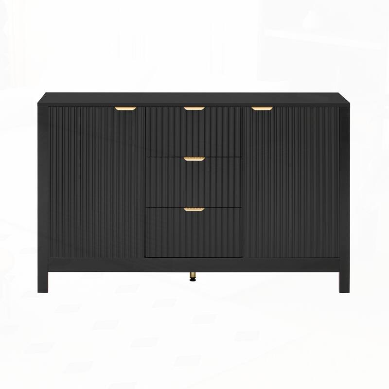 Storage Console Table with Metal Handles