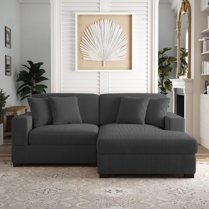 Corduroy Modular Couch Sectional Chaise Lounge Sofa