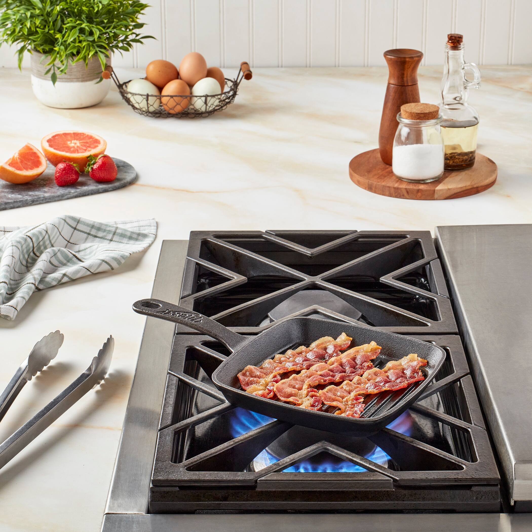 Mason Craft & More 6.75inch Preseasoned Cast Iron Square Grill Pan