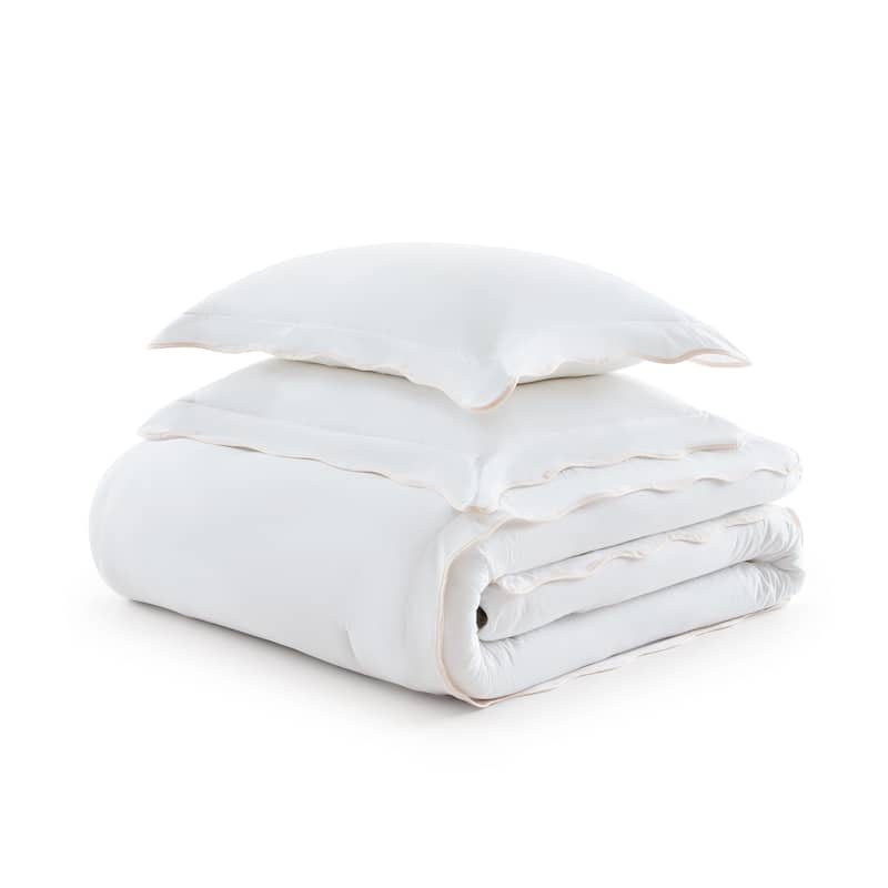Martha Stewart Simple Scallop Cotton Comforter Set