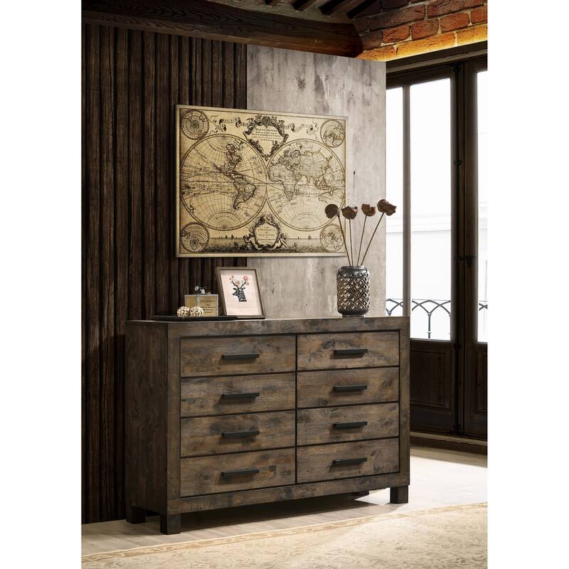 Woodmont 8-drawer Dresser Rustic Golden Brown