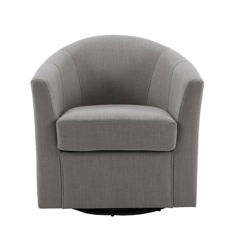 UIXE Swivel Barrel Accent Chair with Metal Base - 30.7"W x 29.9"H x 27.5"D