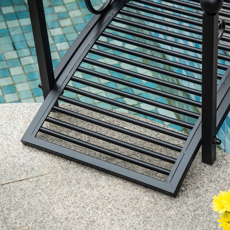 Outsunny Classic Garden Bridge with Safety Railings Arc Footbridge Decorative Pond Bridge for Backyard Creek Stream, Rust Brown
