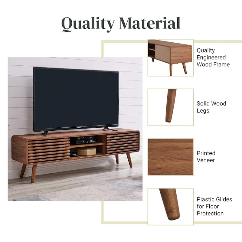 NPD Furniture Wilson 58 Inch Slat Low TV Stand