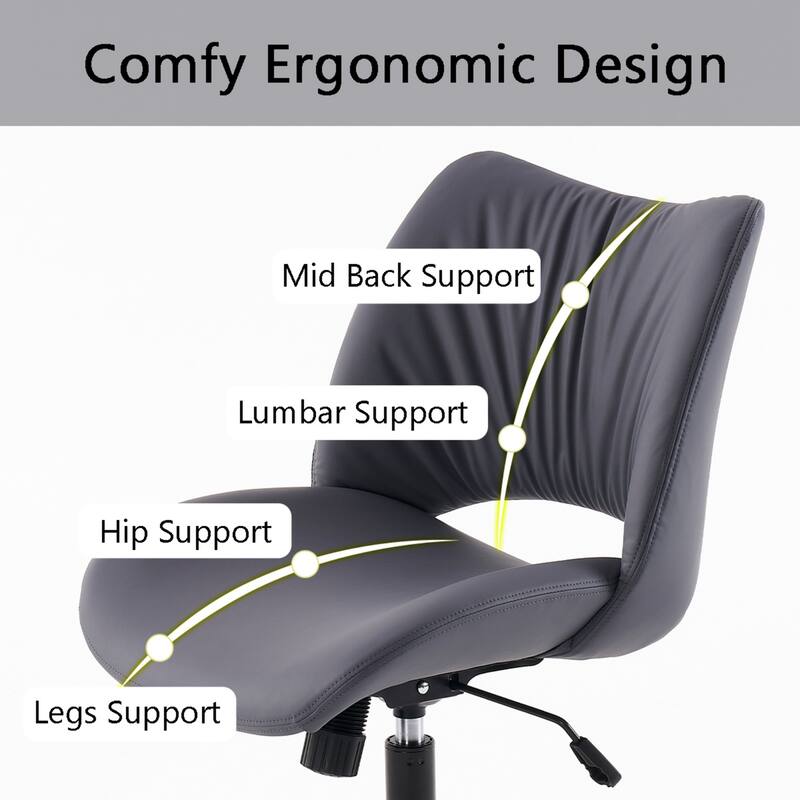 Ergonomic Faux Leather Office Chair, Swivel Task Chair