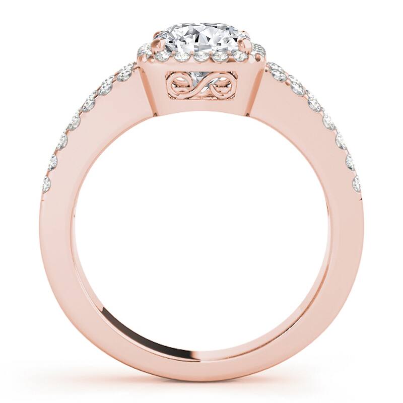 Auriya 14k Rose Gold Lab Grown Cushion Diamond Halo Engagement Ring 0.50 to 5.00 ct. tw. (F-G VS)