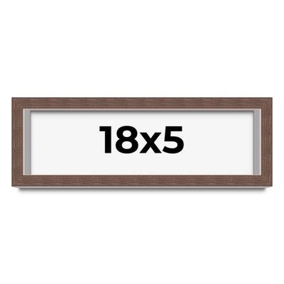 18x5 Shadow Box Frame Brown | 1.125 inches Deep Real Wood Rustic