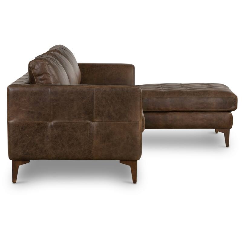 Poly & Bark Calle 114" Right-Facing Sectional - Full Grain Genuine Italian Leather