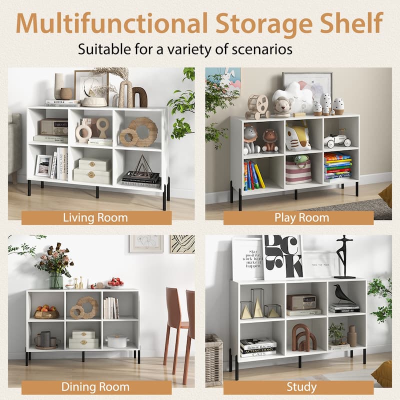 Costway 6 Cube Storage Shelf Organizer Bookcase Square Cubby Cabinet - See Details