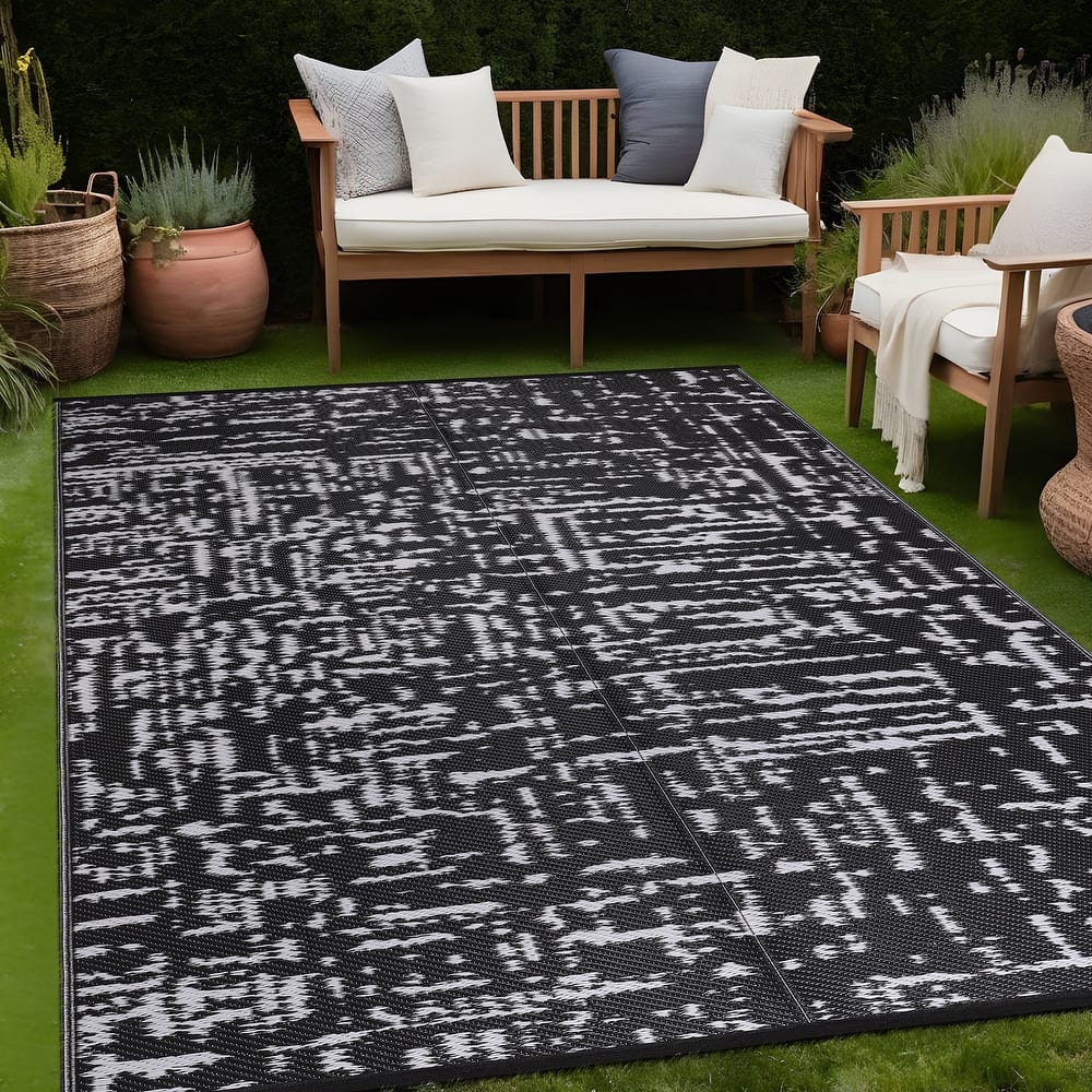 Beverly Rug Reversible Mats Plastic Outdoor Rug for Camping, Patio, Backyard, RV, Picnic, Deck