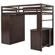 preview thumbnail 11 of 14, Twin Loft Bed with Desk, Wardrobe & Storage Drawers, Espresso