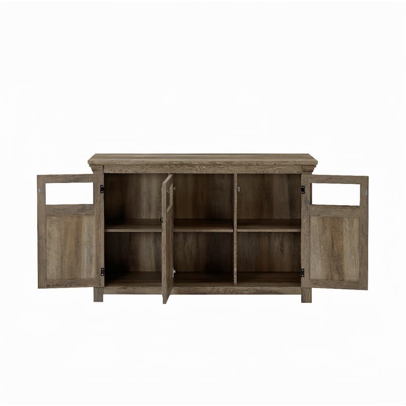 53'' Farmhouse 3-Doors Cabinet Buffet Sideboard Cabinet