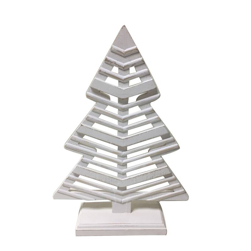 A&B Home Christmas Tree Figurine - White