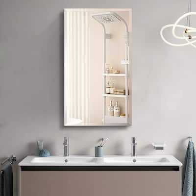Invisible handle design,Medicine Cabinet with Mirror Aluminum Bathroom Adjustable shelf Wall Mounted