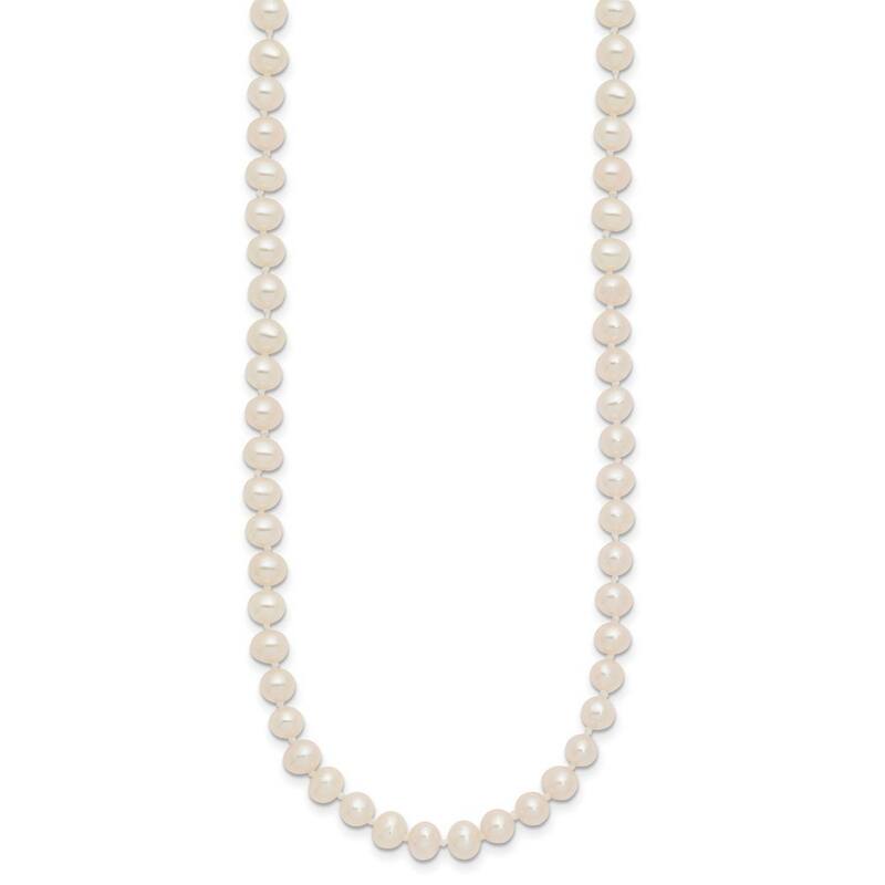 Curata 14k Yellow Gold Pearl clasp 4 4.5mm White Freshwater Onion Freshwater Cultured Pearl Bracelet 7.5 Inch