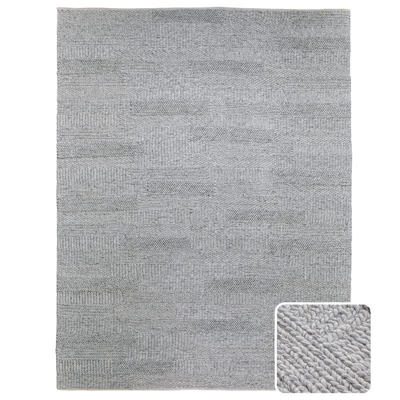Wyndenhall Holley 8 x 10 Area Rug Contemporary in Grey - 8 ft x 10 ft 96"d x 120"w x 0.6" h