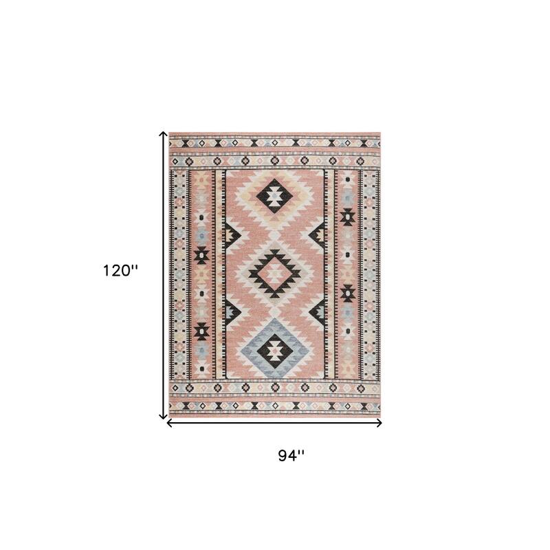 HomeRootsGeometric Bohemian Rectangle Area Rug - 120' X '94' X '0.25