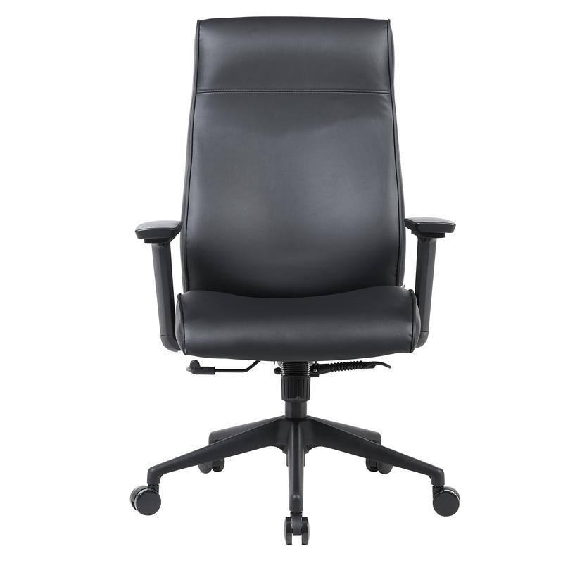 Maxwell High-Back Leather Adjustable Executive Office Chair - Ergonomic Swivel Desk with Stainless Steel Lift 350 lb. Limit