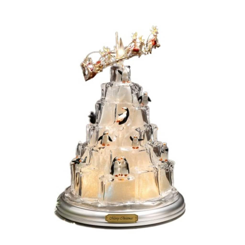 Musical LED Santa Party Christmas Tabletop Decoration 13" Clear Gold