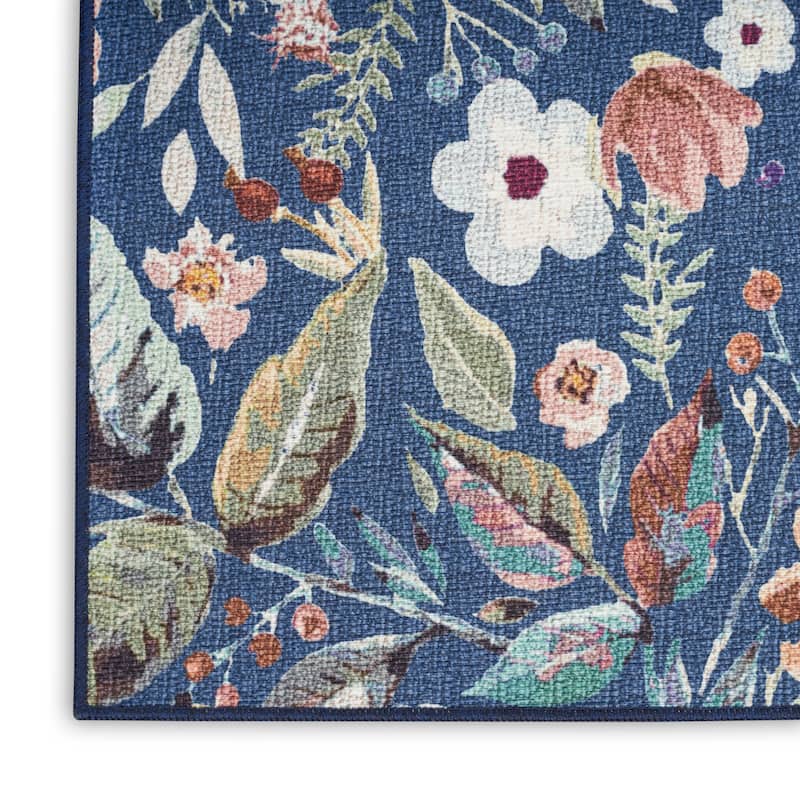 Nourison Washables Indoor Multicolored Floral Area Rug