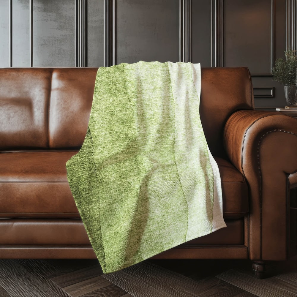 Premium Machine Washable Modern Ombre Sherpa Throw Blanket