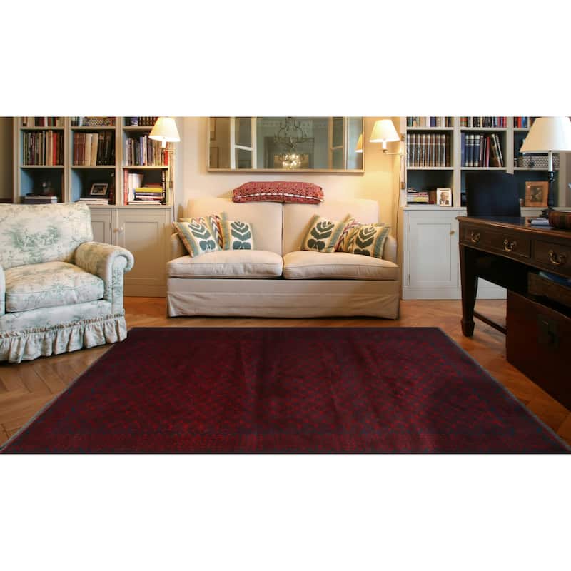 Vintage Distressed Jimena Red/Navy Rug - 3'6" x 6'8"