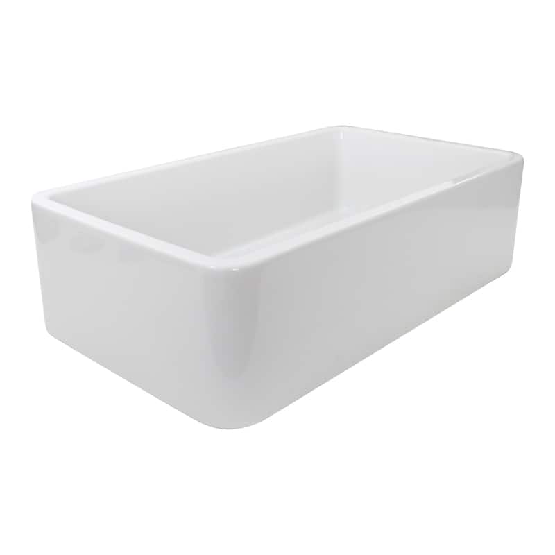 Highpoint Collection 31-inch Fireclay White Farmhouse Kitchen Sink - 31 x 18 x 8.75 inches