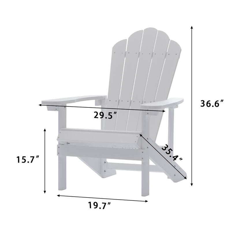 Clihome Outdoor Patio Slat HIPS Adirondack Chair