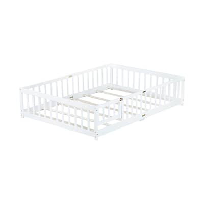 Full Size Floor Bed with Fence and Door
