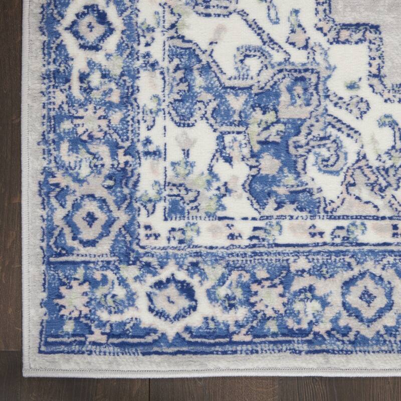 Power Loomed Distressed Floral Non Skid Stain Resistant Area Rug - 120' X '84' X '0.39