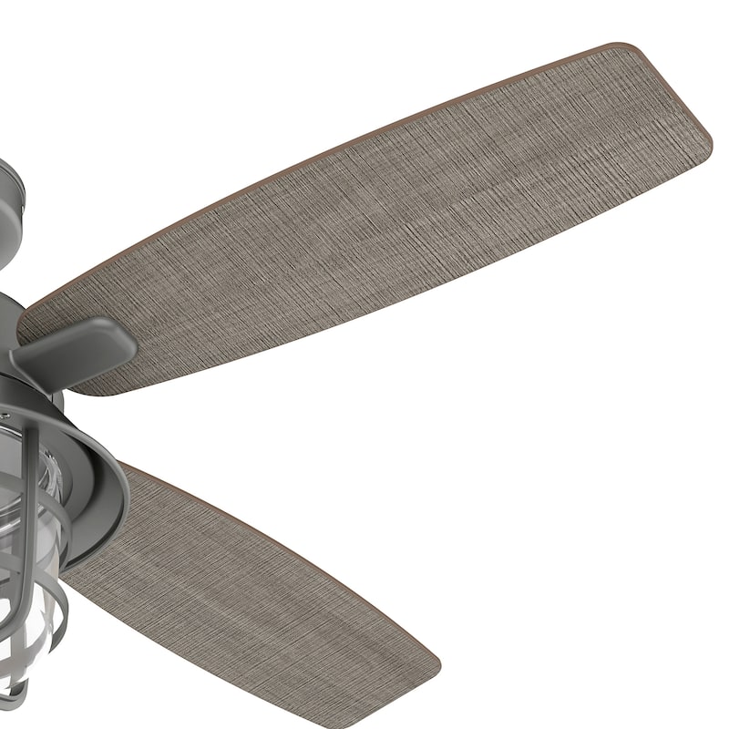 Hunter 52" Port Royale Outdoor Ceiling Fan with LED Light Kit and Handheld Remote, Damp Rated